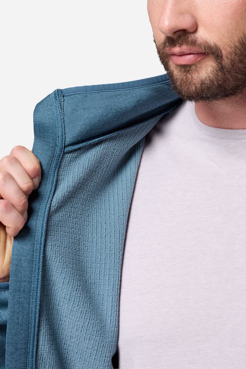 Columbia Essential Hike™ Grid Fleece Full Zip (Everblue) | Sweaters