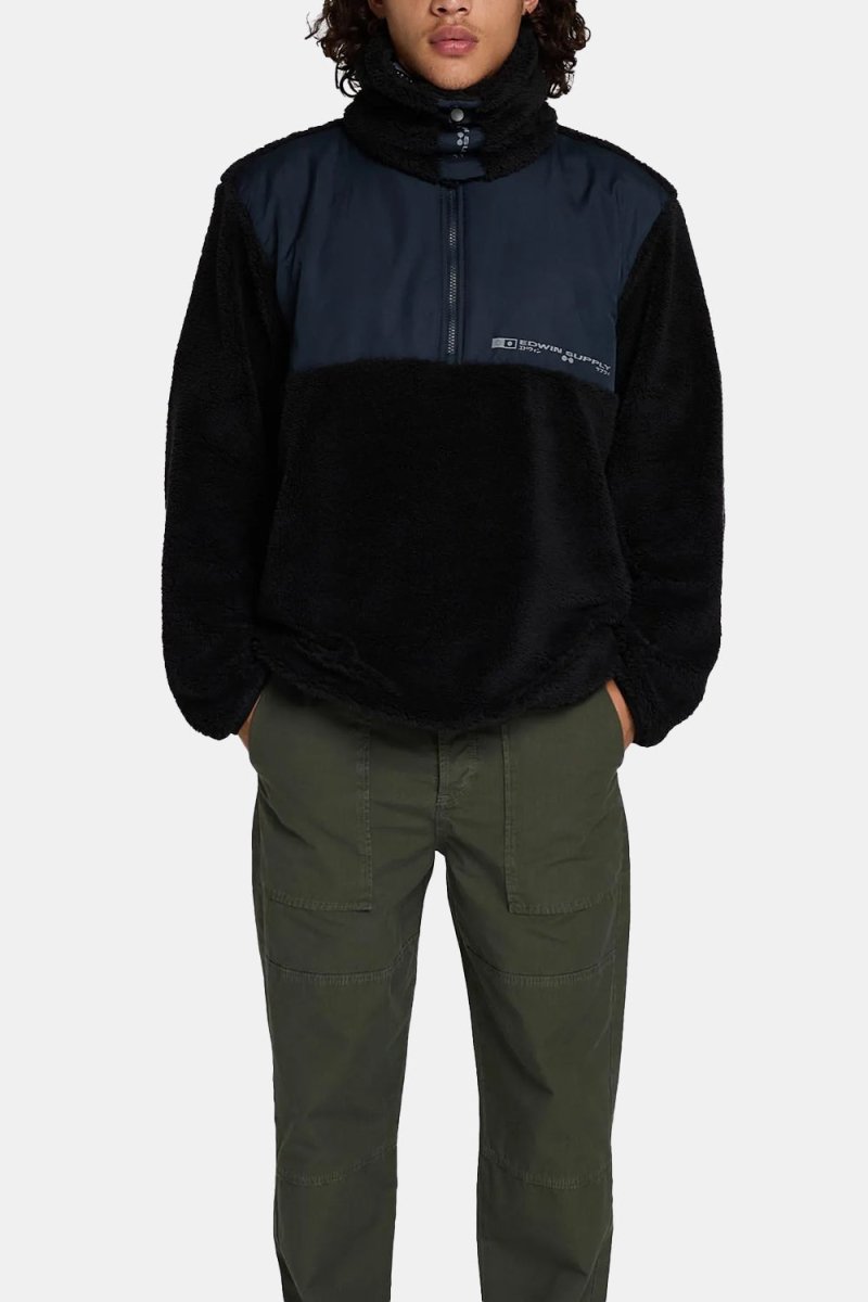 Edwin Kaiteki Half Zip Lightweight Fleece Sweat (Black) | Sweaters