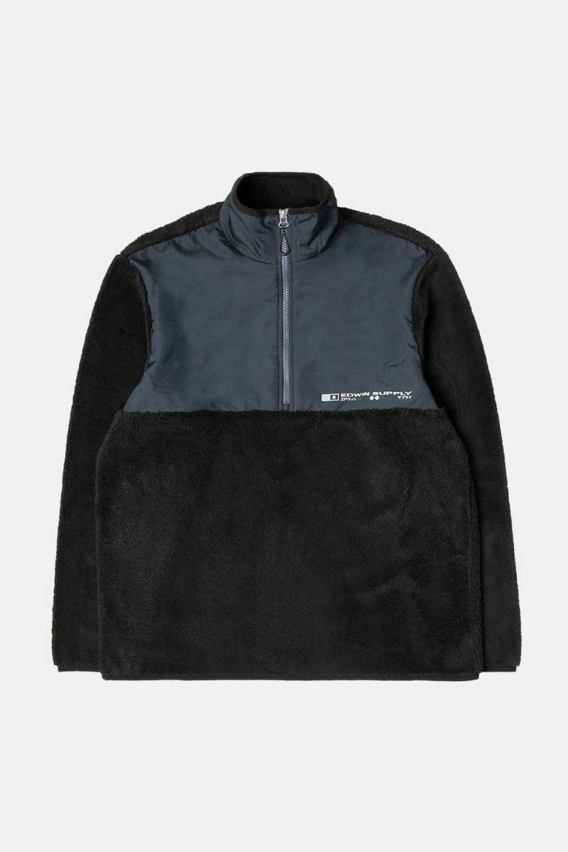 Edwin Kaiteki Half Zip Lightweight Fleece Sweat (Black) | Sweaters