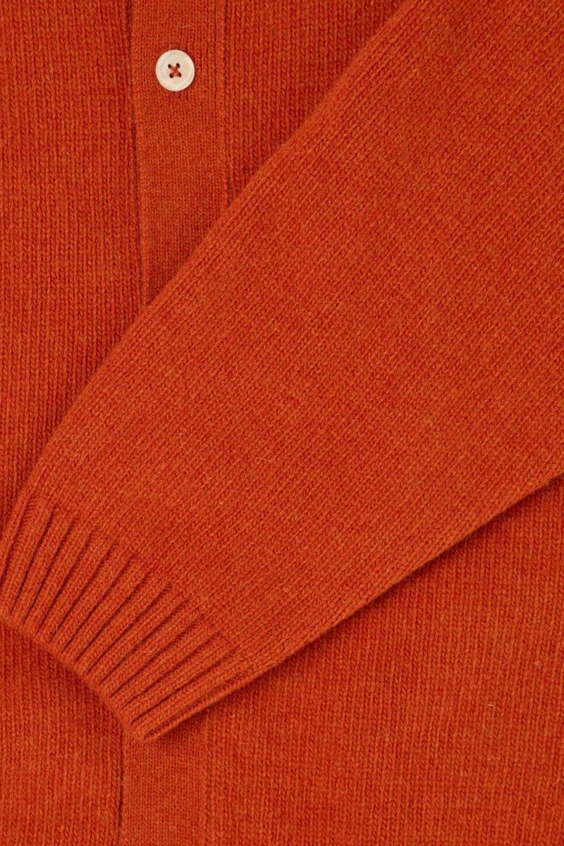 Edwin Mars Polo Cardigan (Orange) | Sweaters
