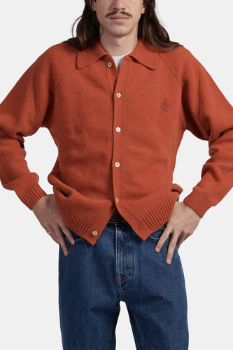 Edwin Mars Polo Cardigan (Orange) | Sweaters