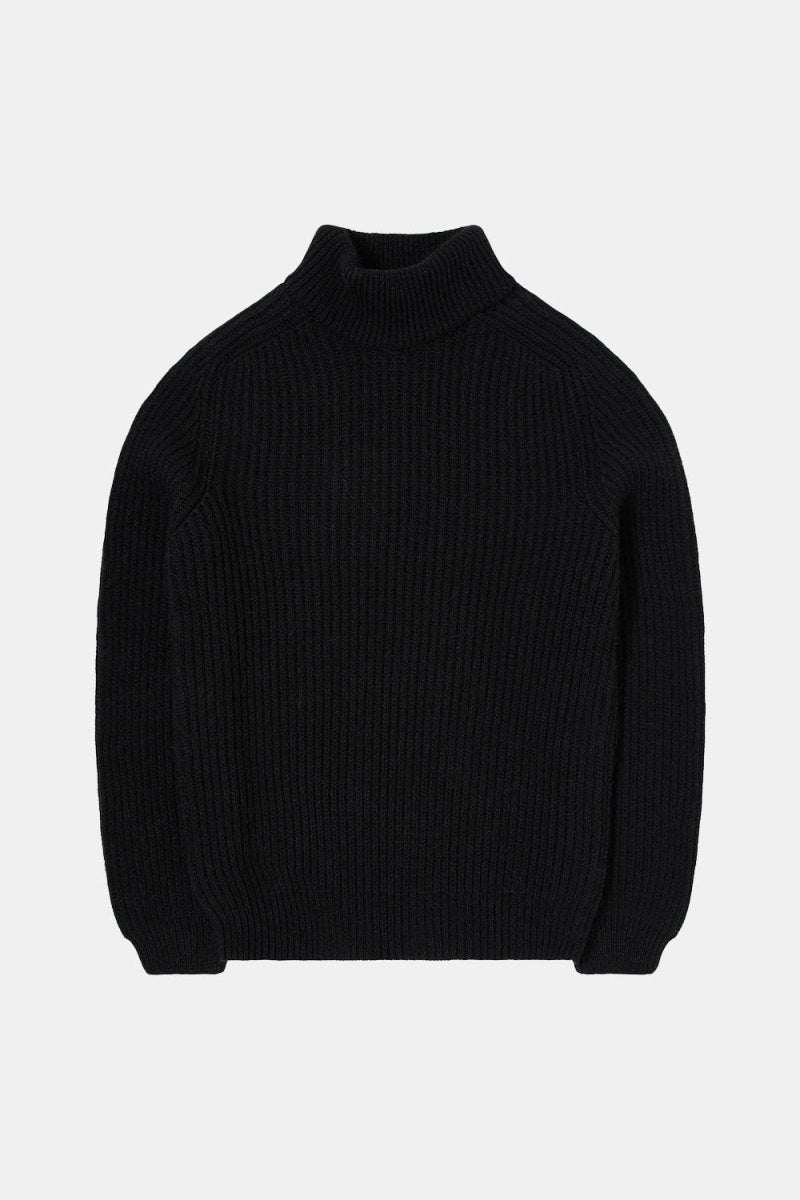 Edwin Roni High Collar Sweatshirt (Black) | Sweaters