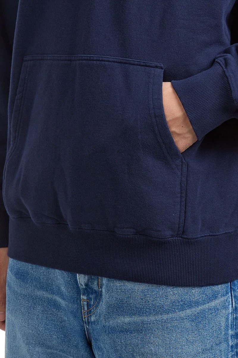 Edwin Sunset On Mount Fuji Hooded Sweatshirt (Maritime Blue) | Sweaters