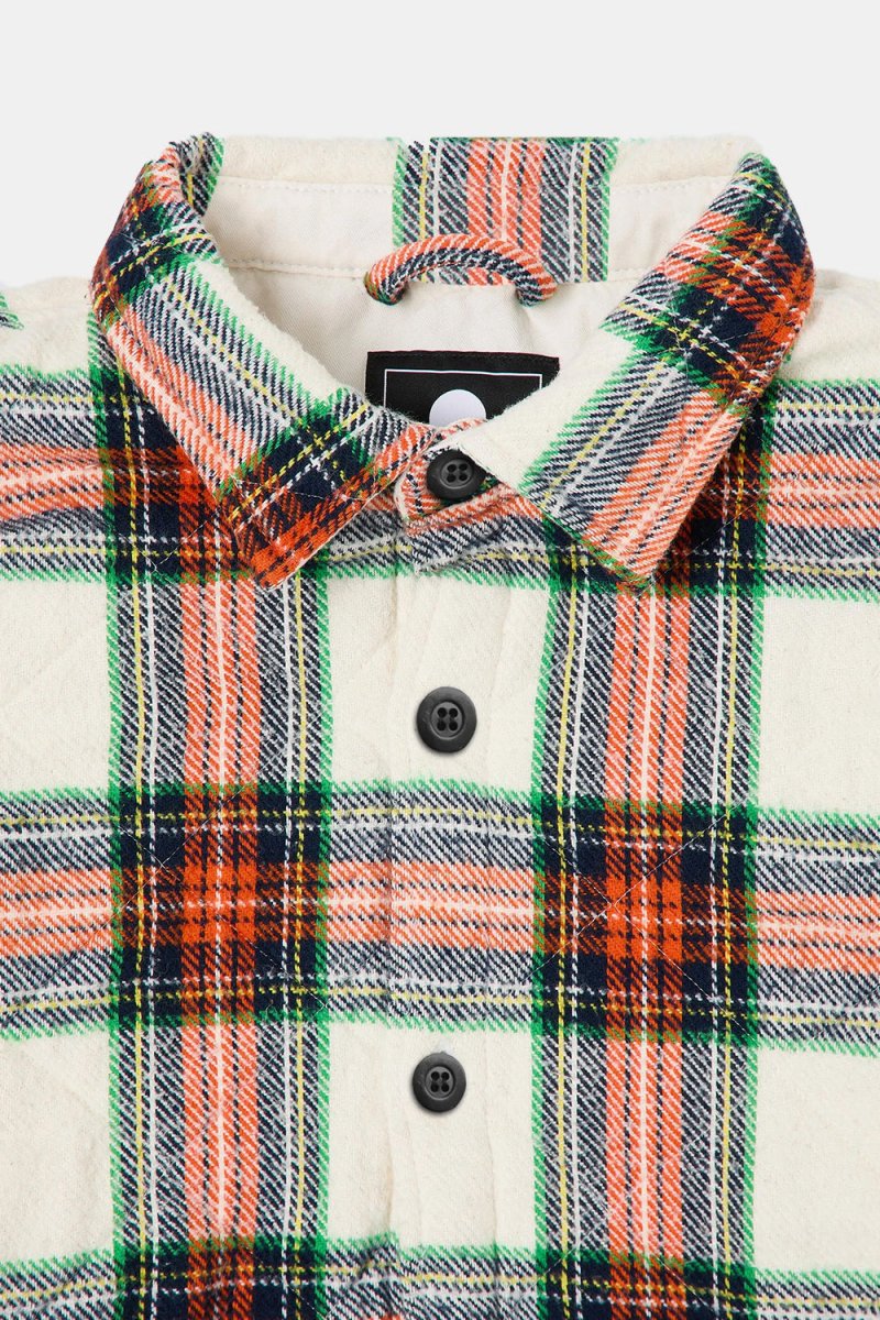 Edwin Sven Heavy Lined Shirt (White/Red) | Shirts