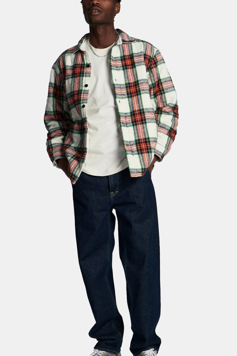 Edwin Sven Heavy Lined Shirt (White/Red) | Shirts
