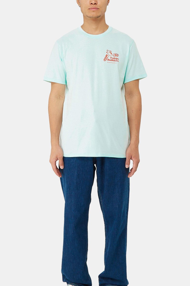 Edwin Tokyo Builders T-Shirt (Bleached Aqua) | T-Shirts