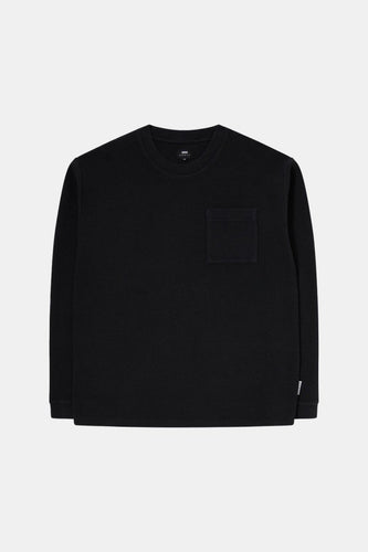 Edwin Waffle Dizzy II Long Sleeve T-shirt (Black) | Sweaters