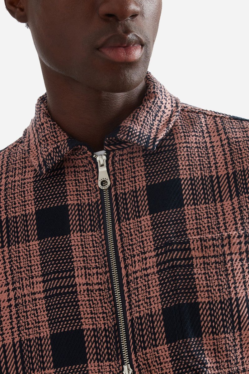 Farah Etienne Long Sleeve Check Zip (True Navy) | Jackets