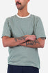 Folk 1x1 Stripe T-Shirt (Phthalo Green/Ecru) | Shirts