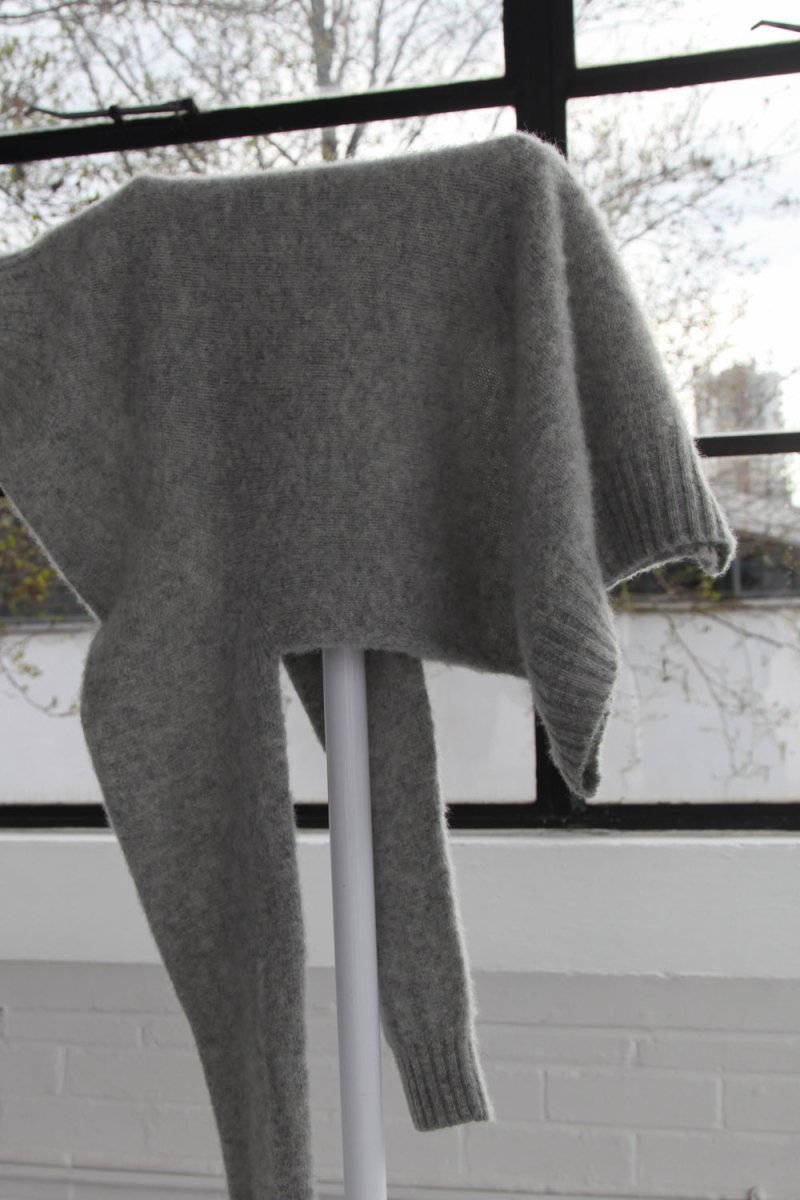 Half Dozen Shaggy Double-Brushed High Neck Crew (Silver Grey) | Knitwear