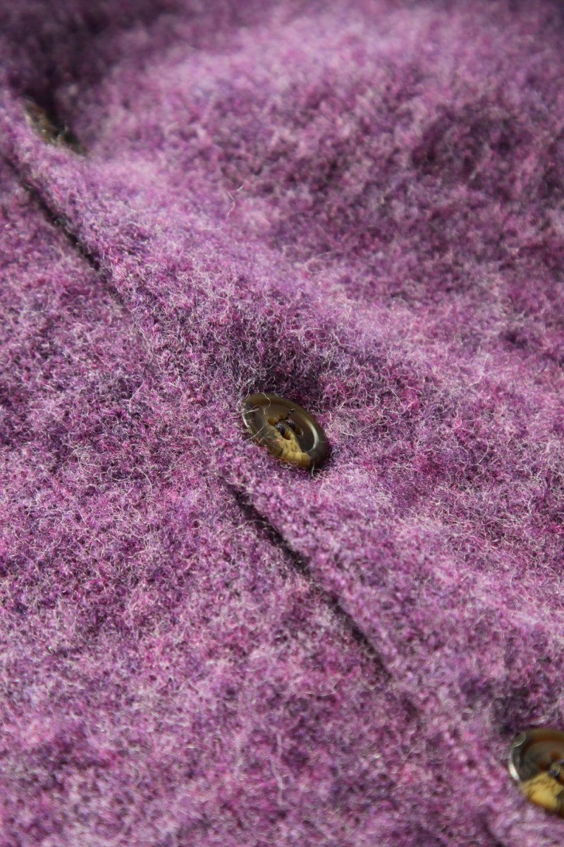 Half Dozen Shaggy Supersoft Brushed Cardigan (Heather Purple) | Knitwear