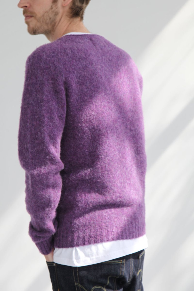 Half Dozen Shaggy Supersoft Brushed Cardigan (Heather Purple) | Knitwear