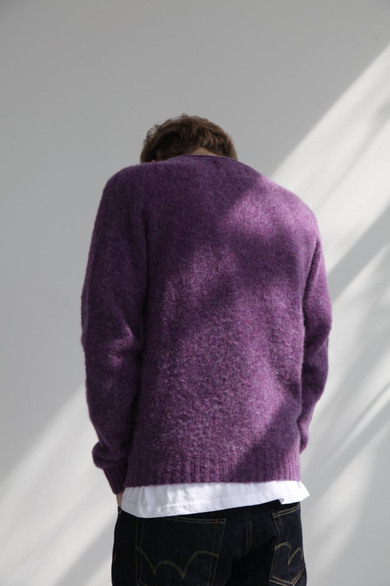 Half Dozen Shaggy Supersoft Brushed Cardigan (Heather Purple) | Knitwear