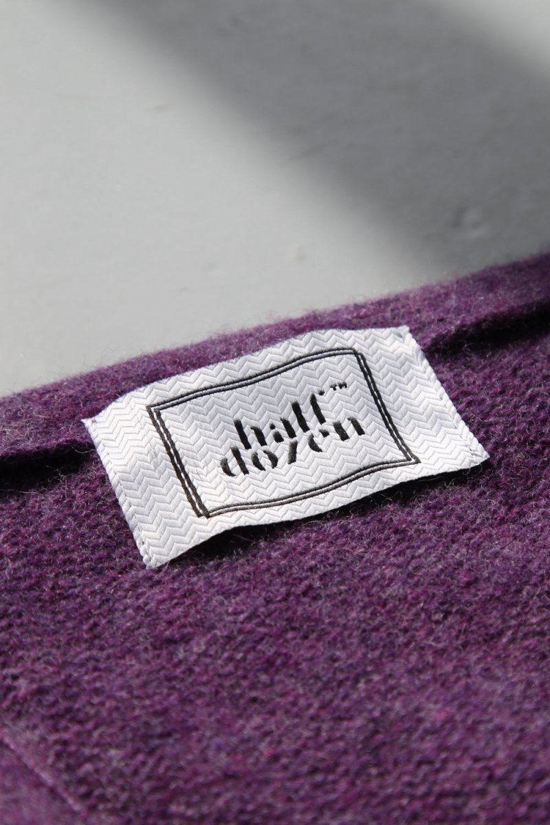 Half Dozen Shaggy Supersoft Brushed Cardigan (Heather Purple) | Knitwear