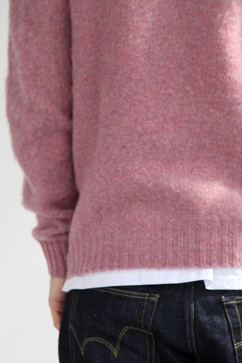 Half Dozen Super Soft Double Brushed Crew Neck (Heather Orchid) | Knitwear