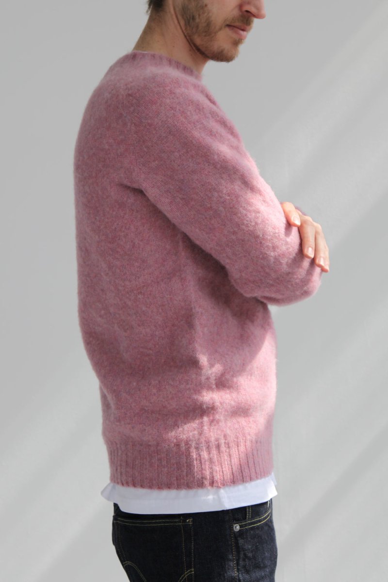 Half Dozen Super Soft Double Brushed Crew Neck (Heather Orchid) | Knitwear