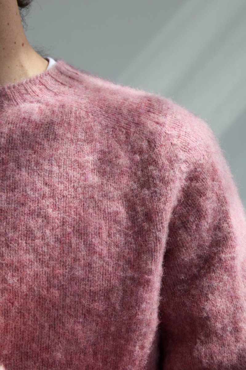 Half Dozen Super Soft Double Brushed Crew Neck (Heather Orchid) | Knitwear