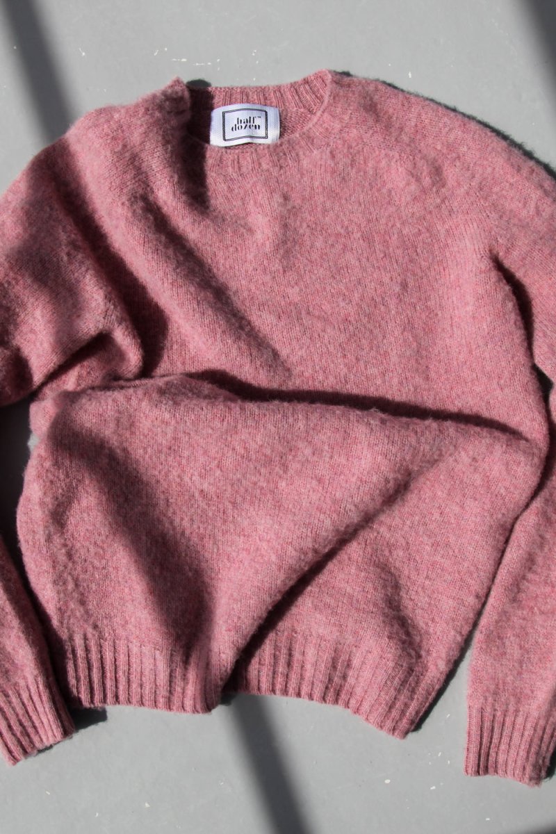 Half Dozen Super Soft Double Brushed Crew Neck (Heather Orchid) | Knitwear