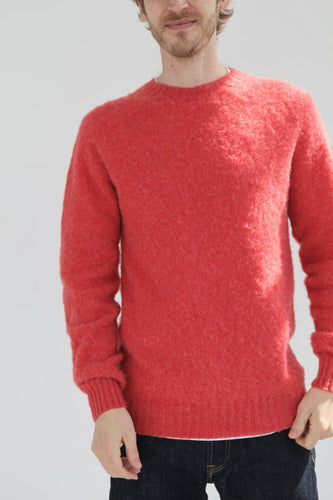 Half Dozen Super-Soft Double Brushed Crew Neck Knitted Jumper (Salmon) | Knitwear