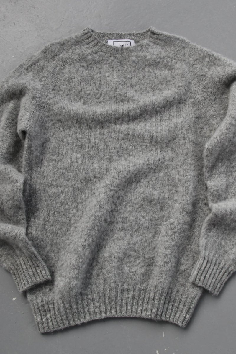 Half-Dozen Double Brushed Crew Neck Knitted Jumper - Silver Grey