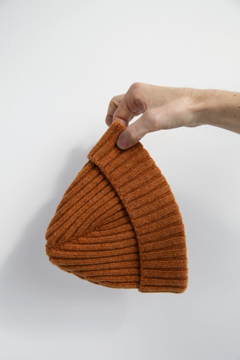 Half Dozen Super-Soft Lambswool Fisherman Beanie (Orange Gazelle) | Hats