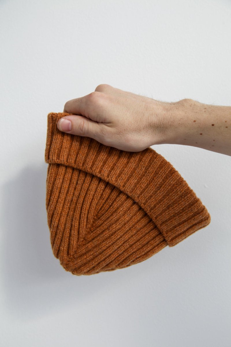Half Dozen Super-Soft Lambswool Fisherman Beanie (Orange Gazelle) | Hats