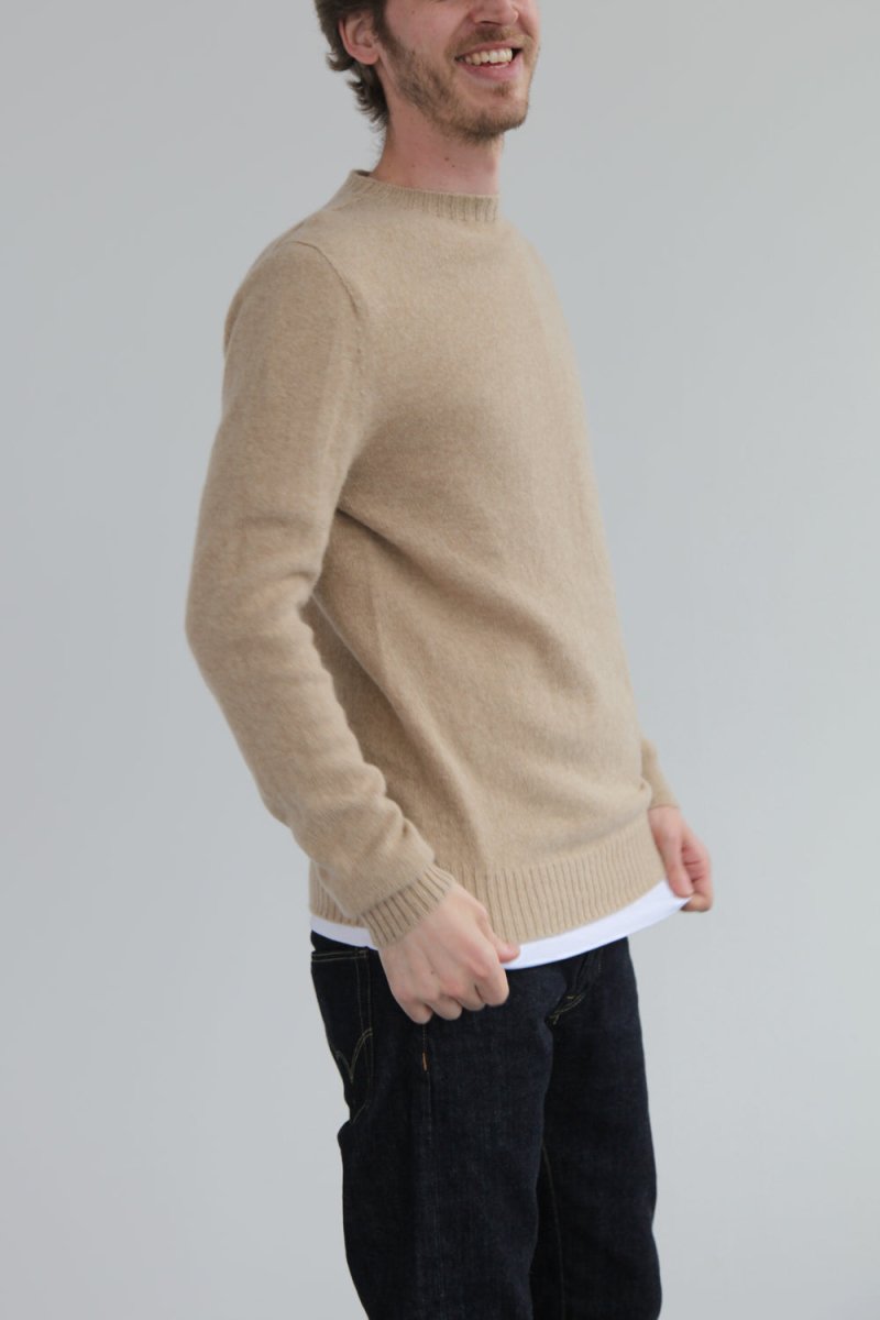Half-Dozen Supersoft Wool & Baby Alpaca Crew (Niger Cream) | Knitwear
