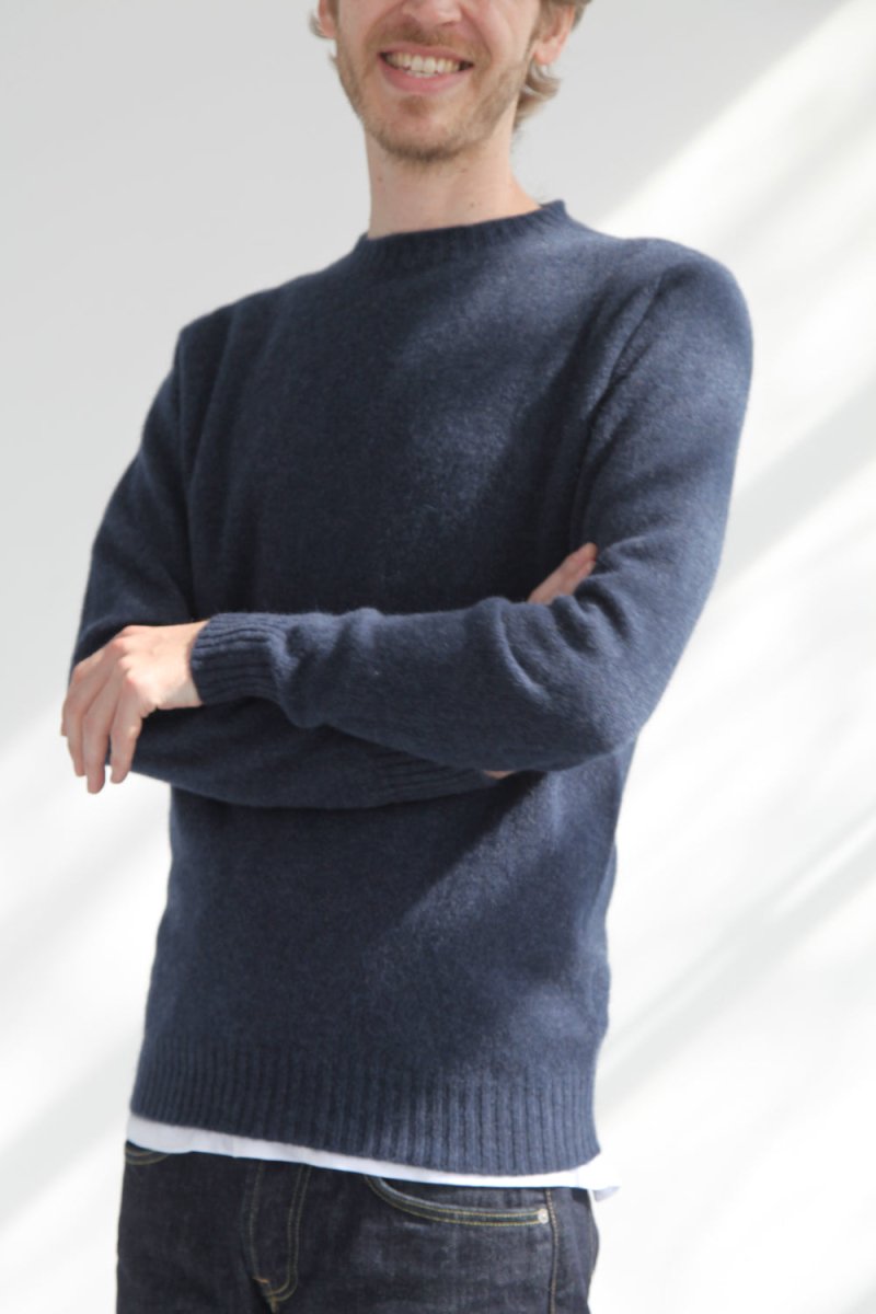 Half-Dozen Supersoft Wool &amp; Cashmere Crew (Bakjal Navy) | Knitwear