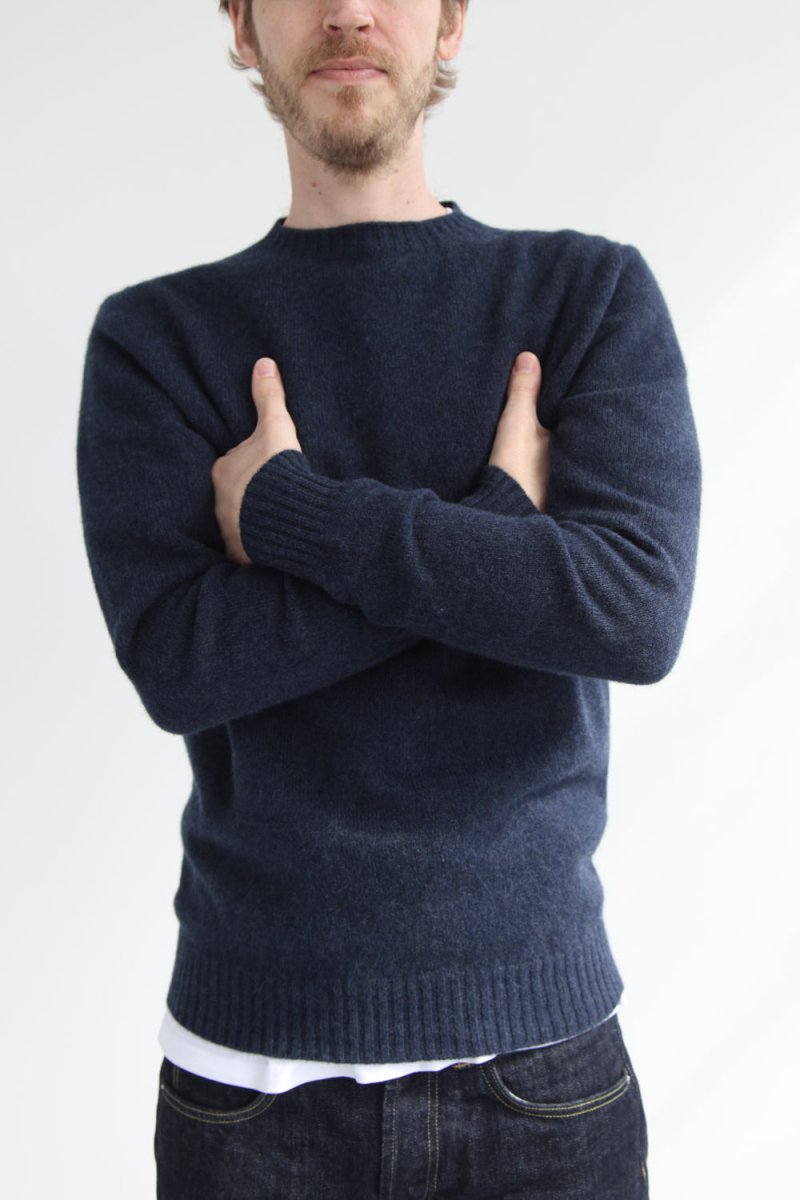 Half-Dozen Supersoft Wool &amp; Cashmere Crew (Bakjal Navy) | Knitwear