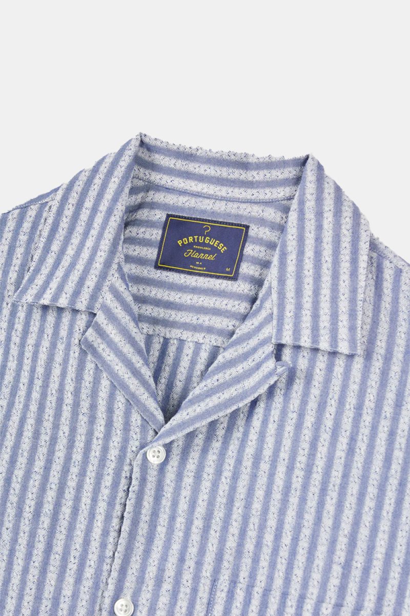 Portuguese Flannel Jacquard Chambray Shirt (Blue) | Shirts
