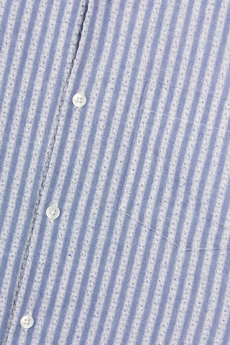 Portuguese Flannel Jacquard Chambray Shirt (Blue) | Shirts