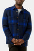 Portuguese Flannel Plaid Fleece Overshirt Shirt (Navy) | Shirts