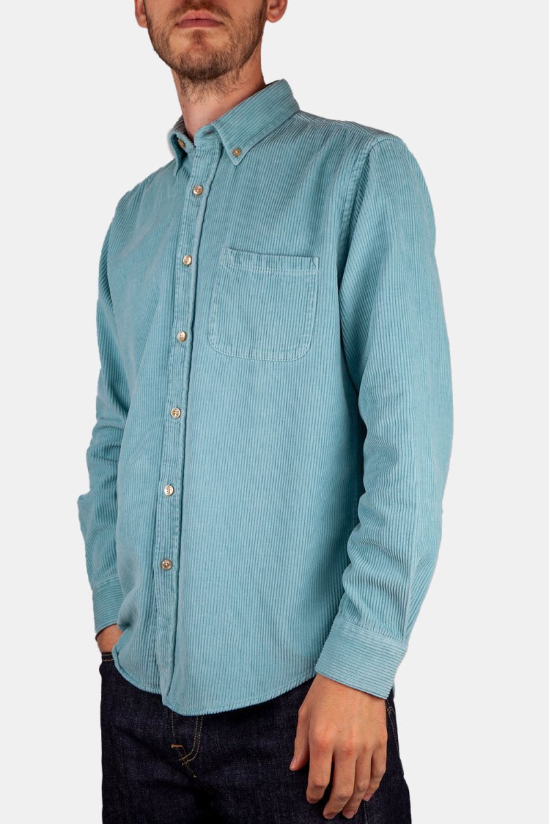 Portuguese Flannel Thick Lobo Cotton-Corduroy Shirt (Turquoise) | Shirts