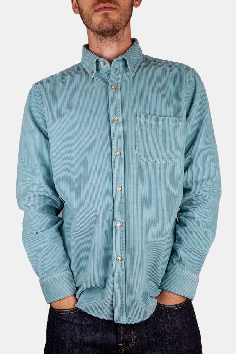 Portuguese Flannel Thick Lobo Cotton-Corduroy Shirt (Turquoise) | Shirts
