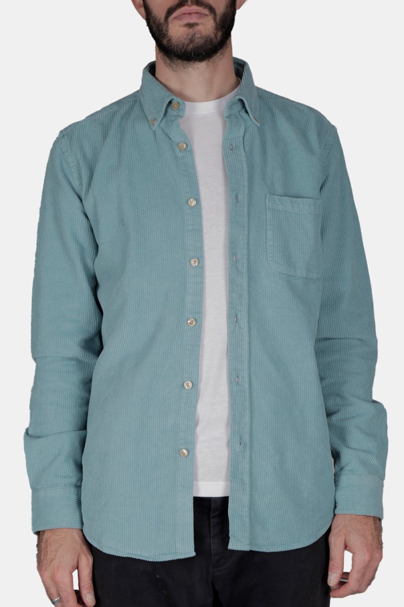 Portuguese Flannel Thick Lobo Cotton-Corduroy Shirt (Turquoise) | Shirts