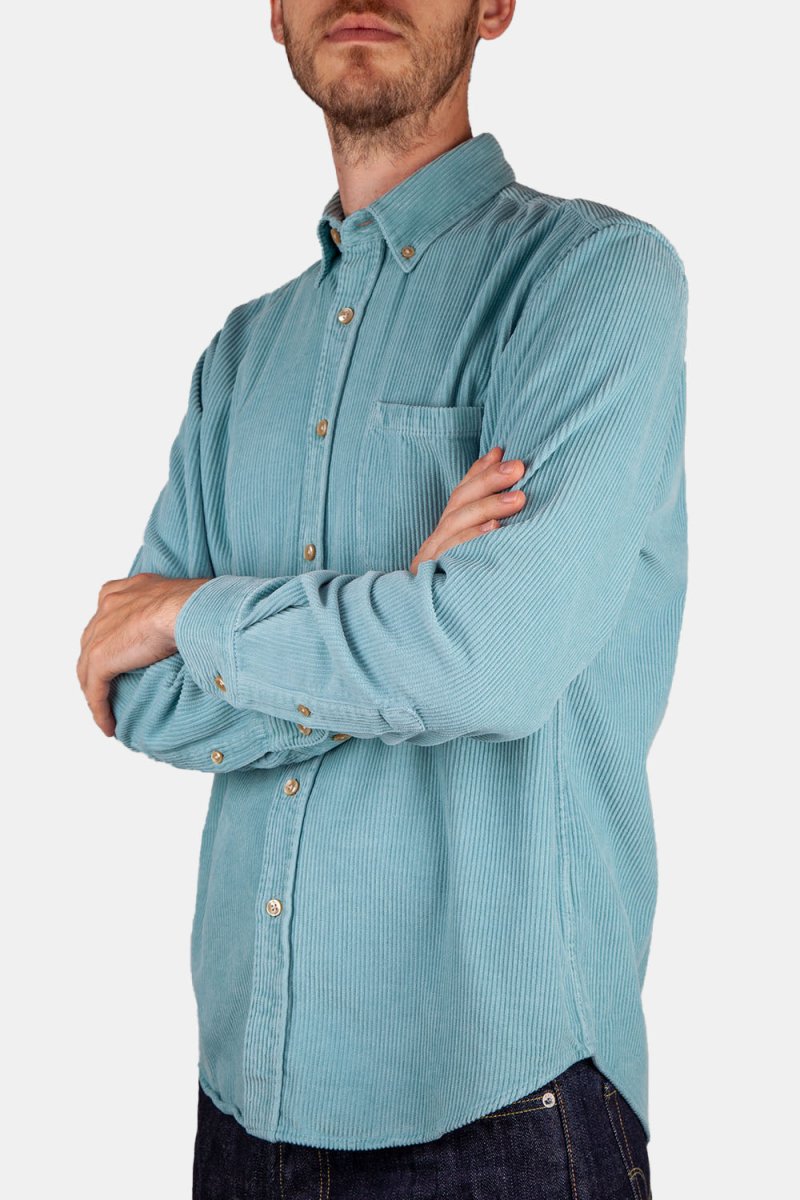 Portuguese Flannel Thick Lobo Cotton-Corduroy Shirt (Turquoise) | Shirts