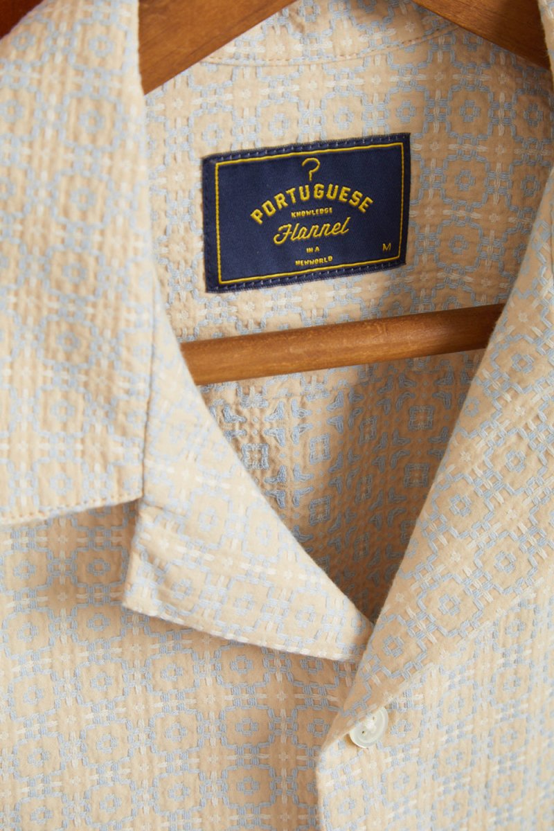Portuguese Flannel Tile Shirt (Blue/Beige) | Shirts