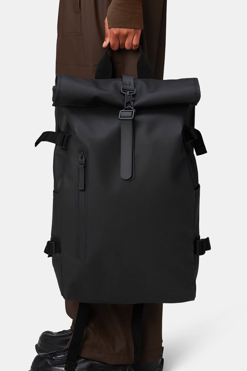 Rains Large Rolltop Rucksack W3 (Black) One Size / Black / Polyester