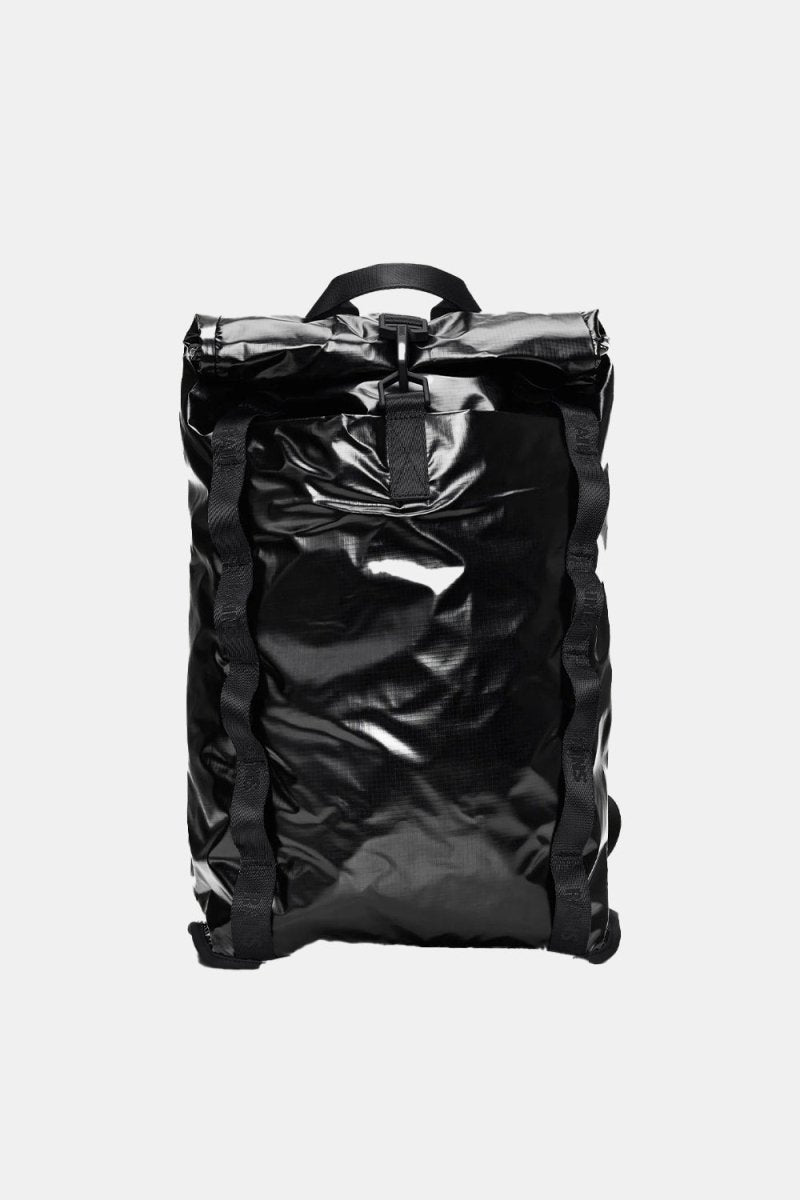 rains waterproof backpack in black Rains Rolltop Rucksack for $150 A spacious rucksack RAINS Book Daypack Black Waterproof
