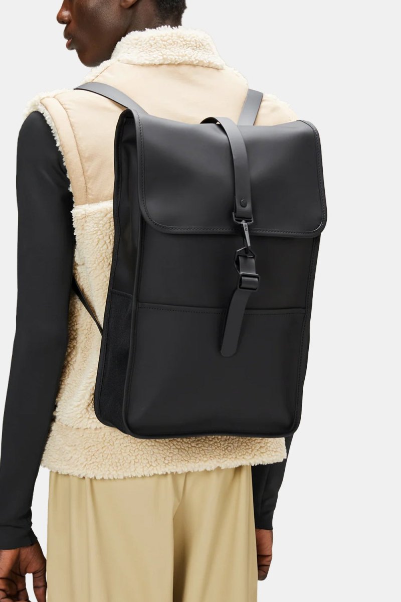 rains backpack - black Trail Mountaineer Rolltop 100% polyester with a polyurethane coating for a smooth and durable finish Modeherz Dkny Black Leather Backpack