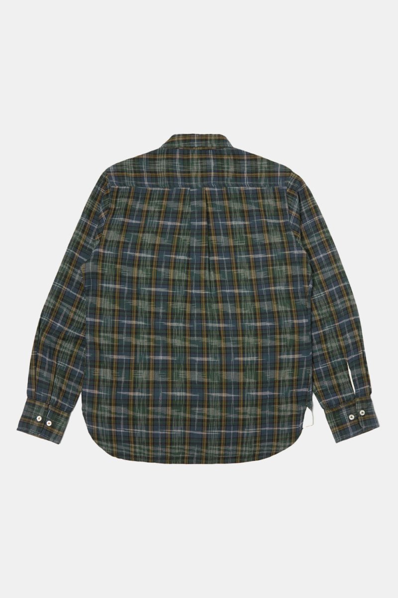 Universal Works Daybrook Shirt (Green Ikat Twill Check) | Shirts