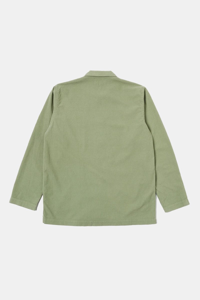 Universal Works Fine Cord Bakers Overshirt (Light Olive) | Jackets