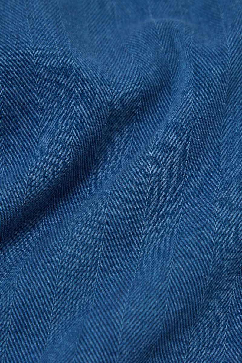 Universal Works Herringbone Denim Lumber Short (Washed Indigo) | Shorts