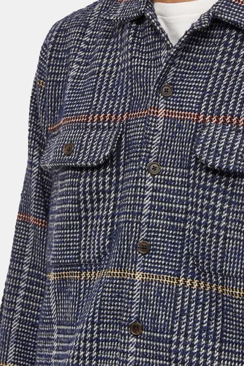 Universal Works Long Sleeved Utility Shirt (Navy Dogtooth Check) | Shirts