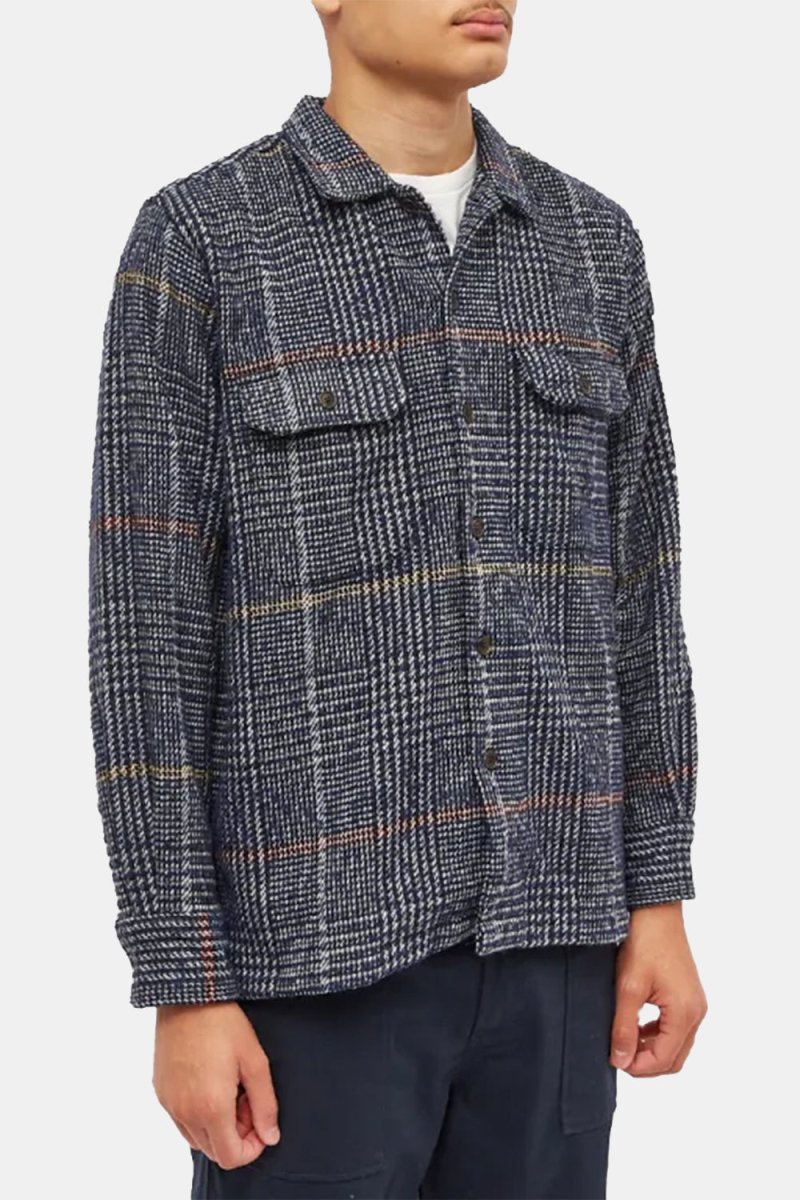 Universal Works Long Sleeved Utility Shirt (Navy Dogtooth Check) | Shirts