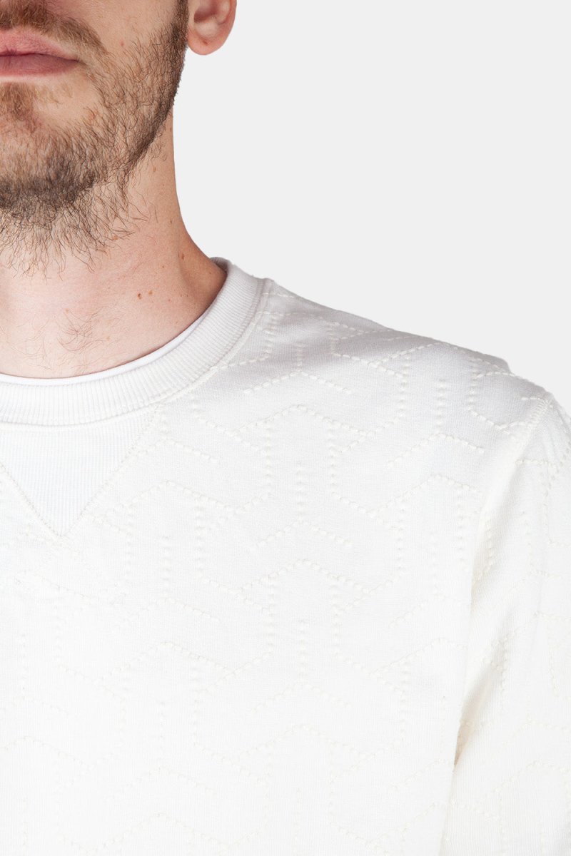 Universal Works Loopback Embroidered Oversized Sweatshirt (Ecru) | Sweaters