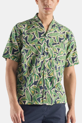 Universal Works Minari Artist Flower Lincot Shirt (Navy) | Shirts