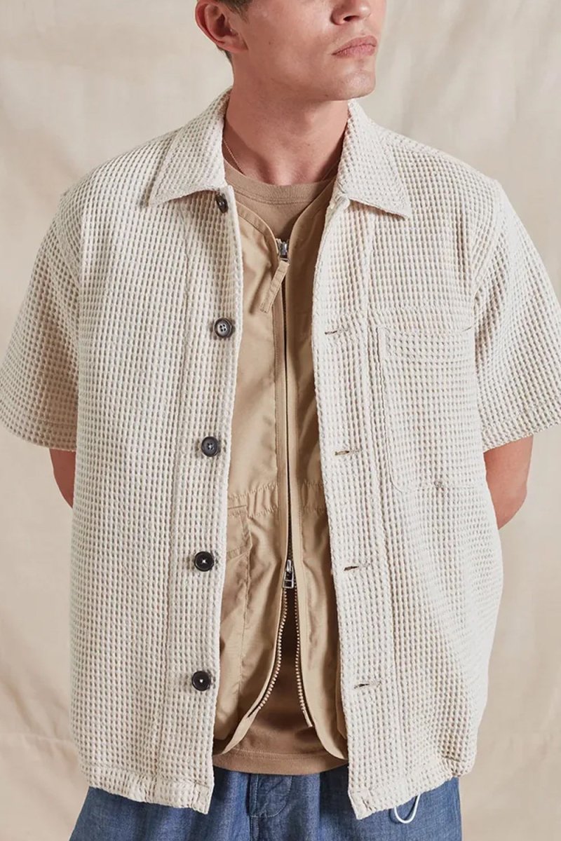 Universal Works Tech Overshirt (Driftwood Pike Waffle) | Shirts