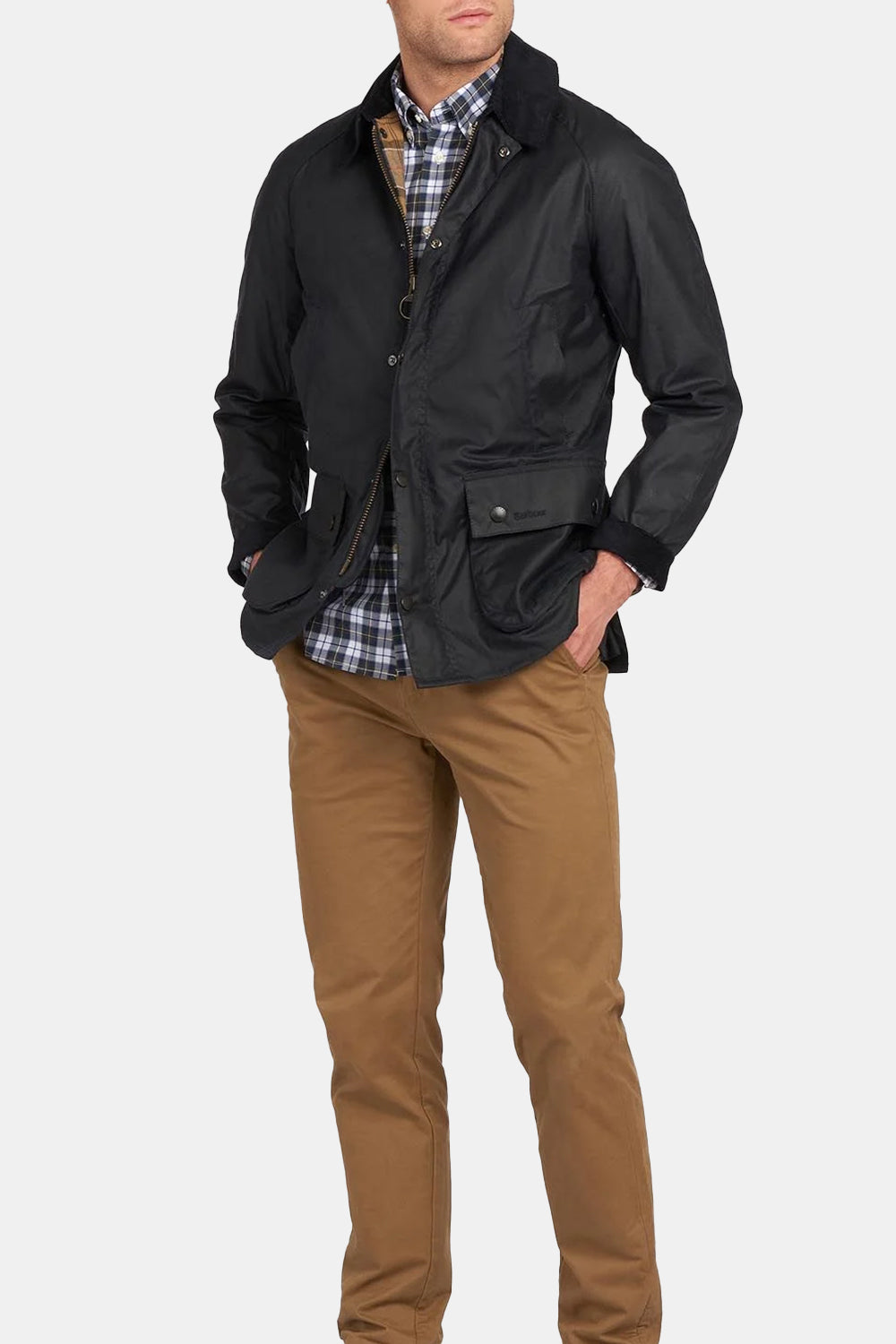 Barbour Ashby Waxed Jacket (Navy) | Number Six