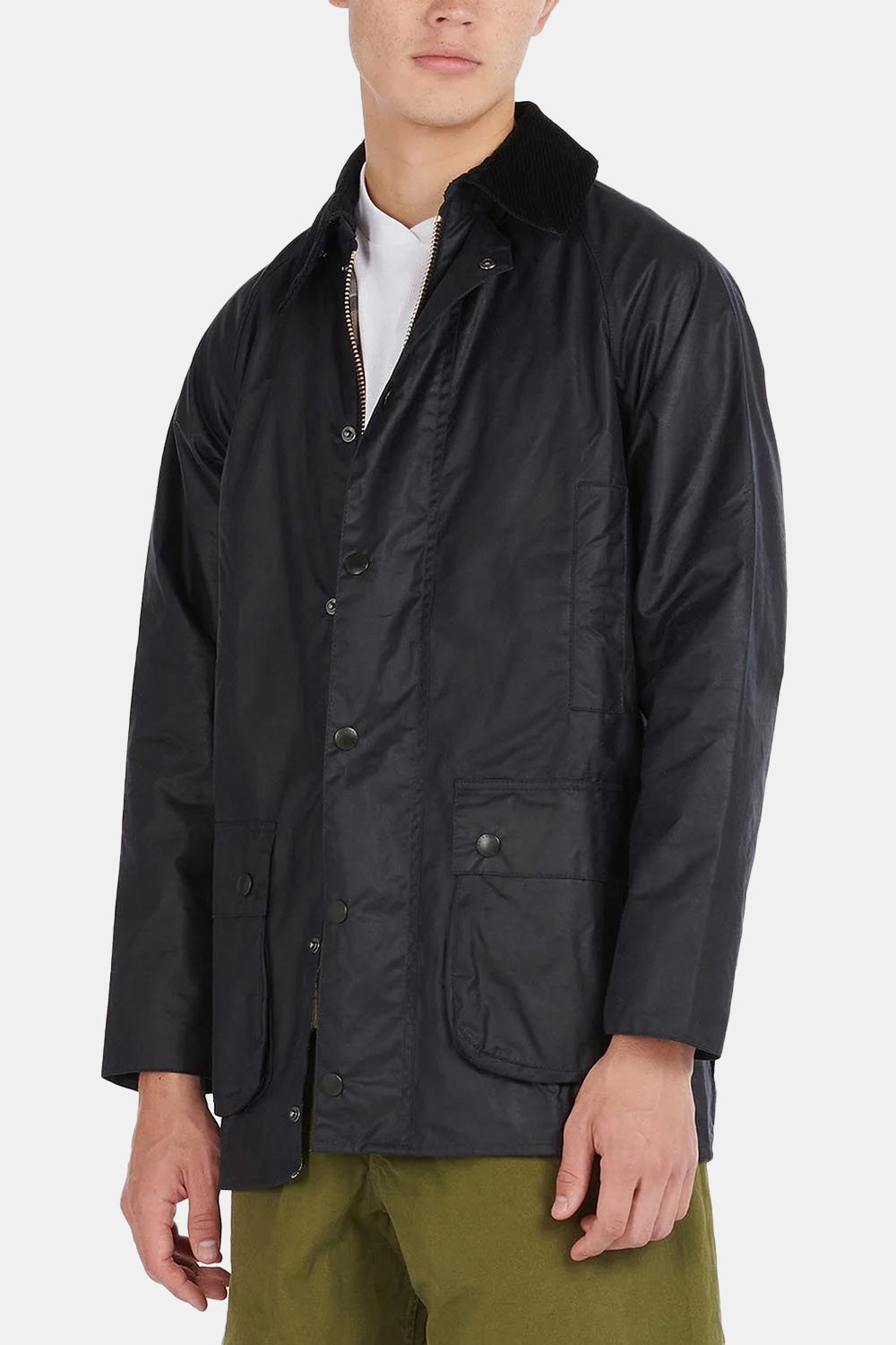 Barbour White Label SL Beaufort Waxed Cotton Jacket (Navy) | Number Six